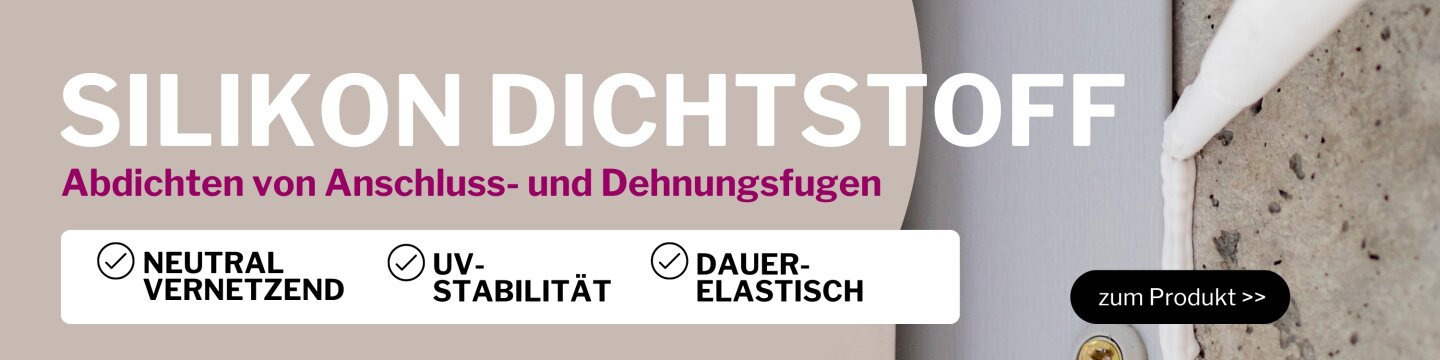 Werbebanner für Silikon Dichtstoff mit Bild einer...