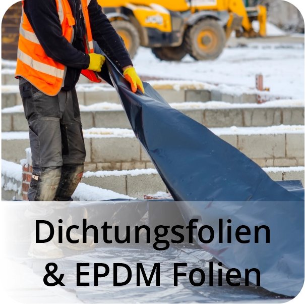 Arbeiter bei der Verlegung einer EPDM Folie