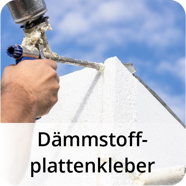 Dämmstoffplattenverklebung an einer Hauswand 
