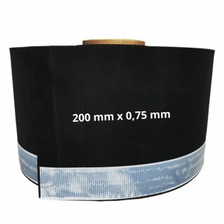 EPDM-Folie mit Butylklebestreifen 500mm x 0,75mm 20m/Rolle aussen 