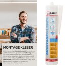 duBAUST Montagekleber EXTREM STARK  mit sehr hoher Anfangshaftung INNEN und AUSSEN 290ml /414g Kartusche, weiß