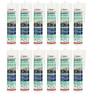 dubaust SAS24 Sanitärsilikon elastisch dauernassbeständig schimmelresistent Bad Küche Dusche Feuchträume 310ml Kartusche