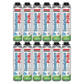12x Soudal Soudafoam PURe  1K Ökoschaum schadstoffarme Montage, Dämmung, Isolierung 500ml