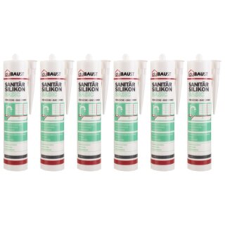 6x duBAUST SAB24 Sanitärsilikon Basic 300ml Kartusche versch. Farben