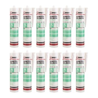 12x duBAUST SAB24 Sanitärsilikon Basic 300ml Kartusche versch. Farben