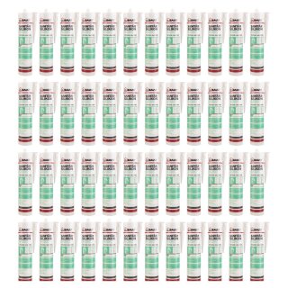 48x duBAUST SAB24 Sanitärsilikon Basic 300ml Kartusche versch. Farben