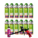 12x FM220 PUR-Schaum 500ml + Schaumpistole Business...