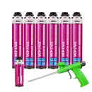 6x MSP24 Montageschaum 750ml + Schaumpistole Standard...