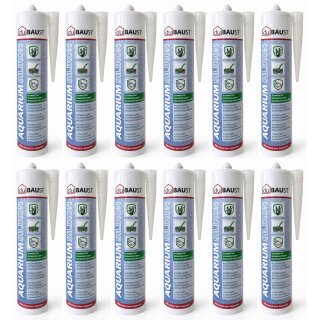 12x duBAUST SAQ24 Aquariumsilikon 310ml Kartusche - 2 Farben