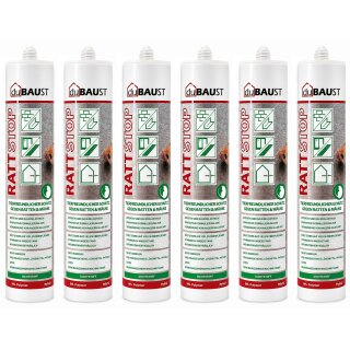 6x duBAUST RAT24 RATTSTOP 290 ml Kartusche grau