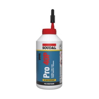 Soudal Pro 40P Holzleim 750g Flasche, geeignet für feuchte Holzsorten (D4)