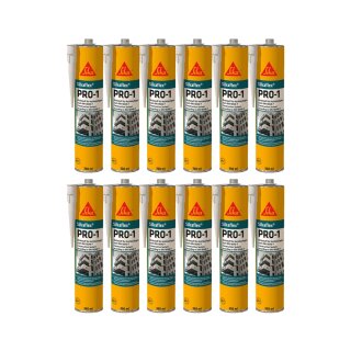 12x Sikaflex PRO 1 PU Dichtstoff Hochbau Fugen 300ml Kartusche weiss