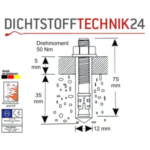 VPE 25x Keilanker KDK 12 x 75mm