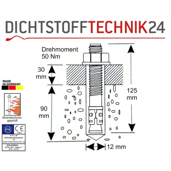 VPE 25x Keilanker KDK 12 x 125mm