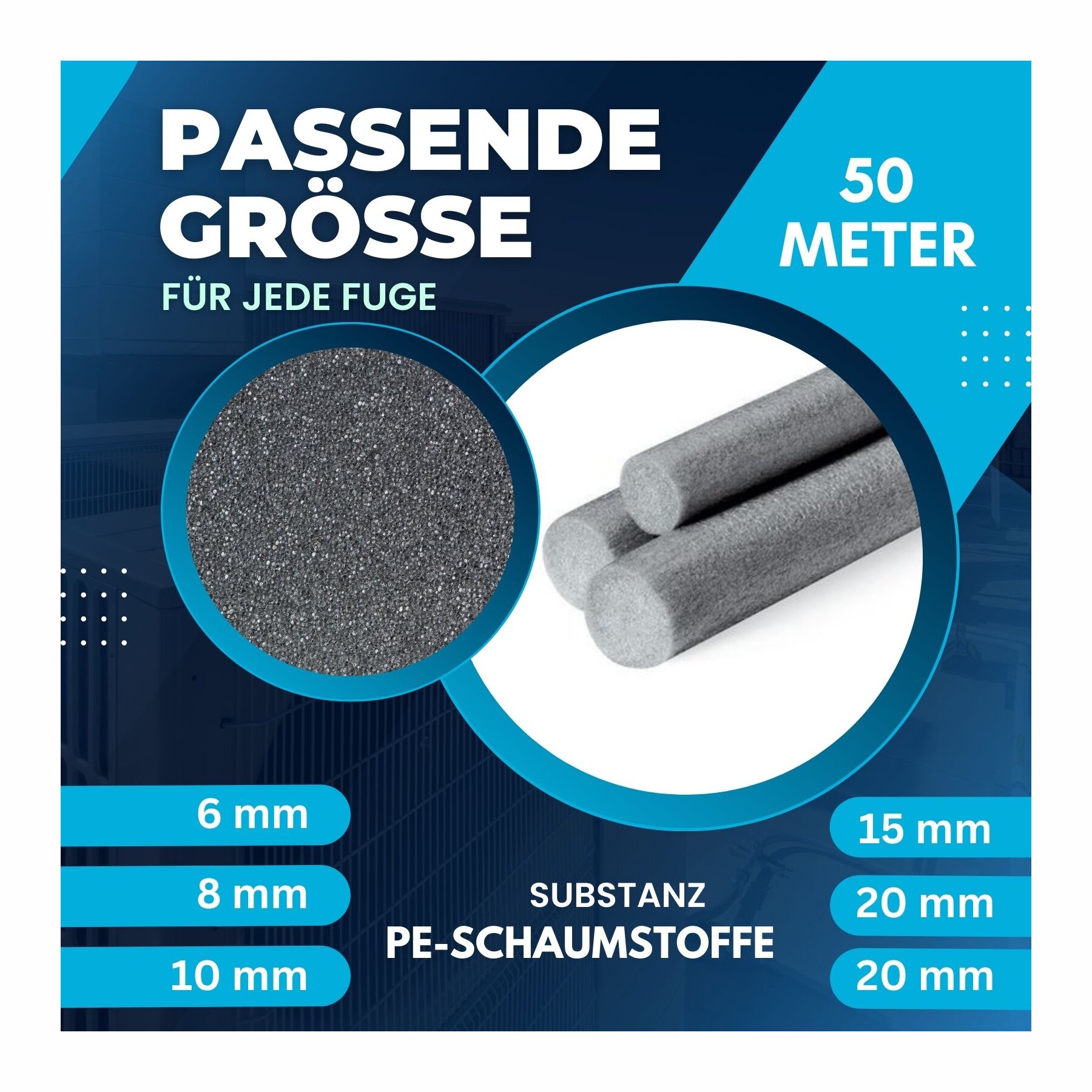 PE Fugen Rundschnur geschlossenzellig Ø 25mm x 50m