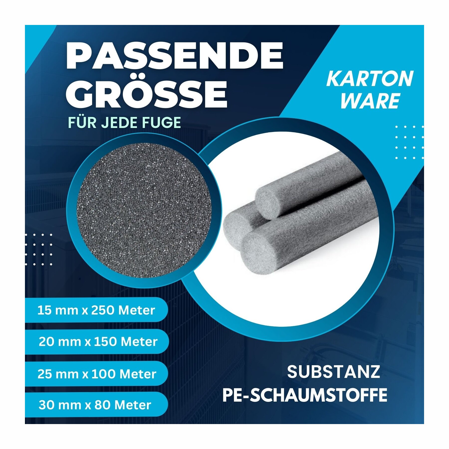 PE Fugen Rundschnur Hohlprofil Ø 25mm x 100m