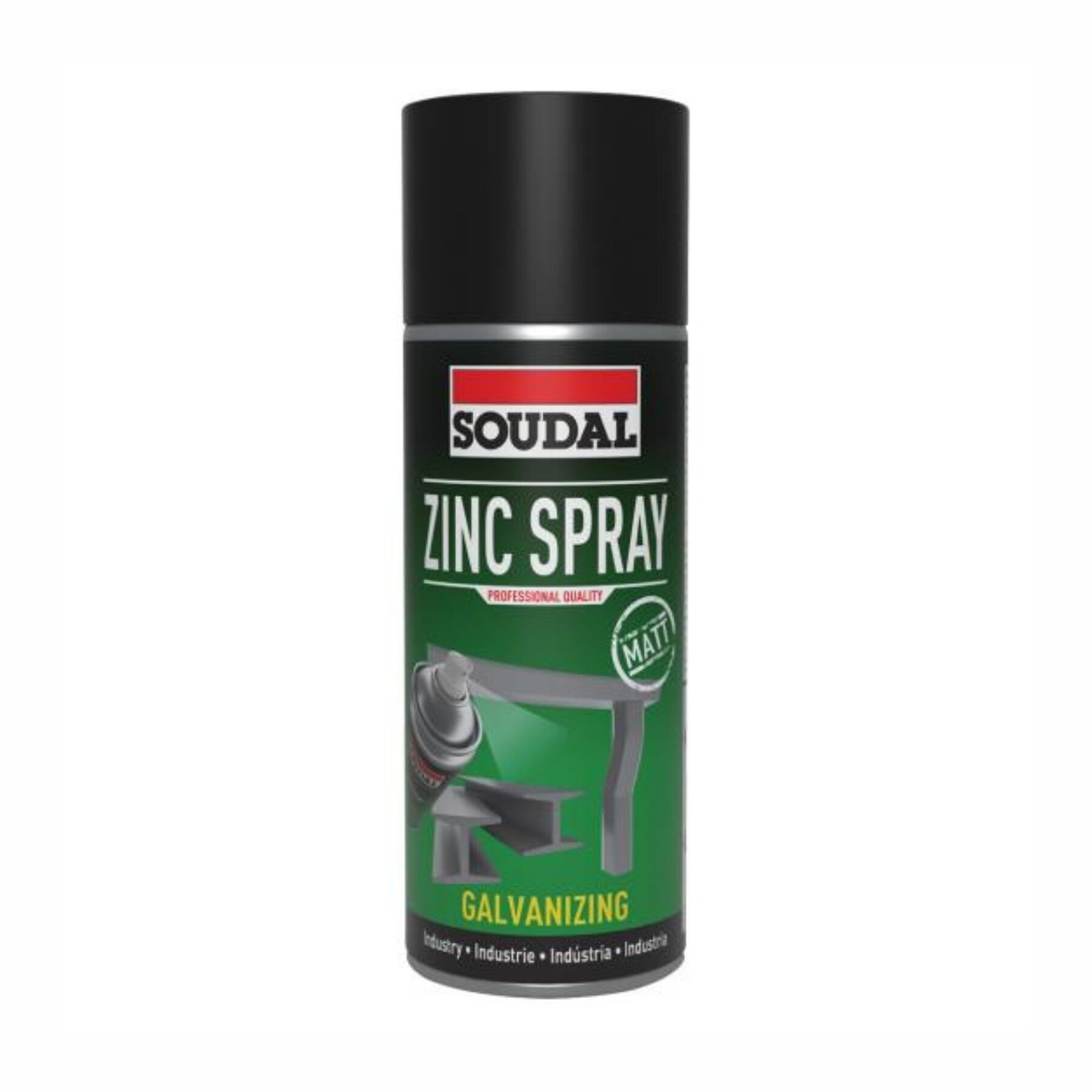 Soudal Zinkspray - ideal zum Punktschweißen, schützt vor Korrosion, 400ml Dose, matt. Wichtig! Mindestens 30x in der gesamten Armlänge schütteln