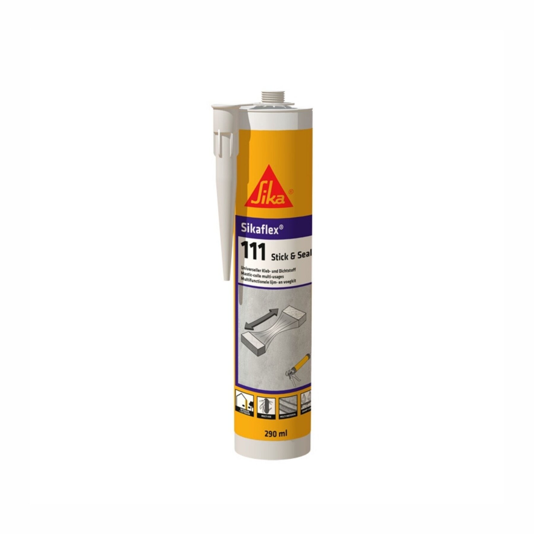 Sikaflex 111 Stick & Seal elastischer Kleb- und Dichtstoff 290ml Kartusche versch. Farben