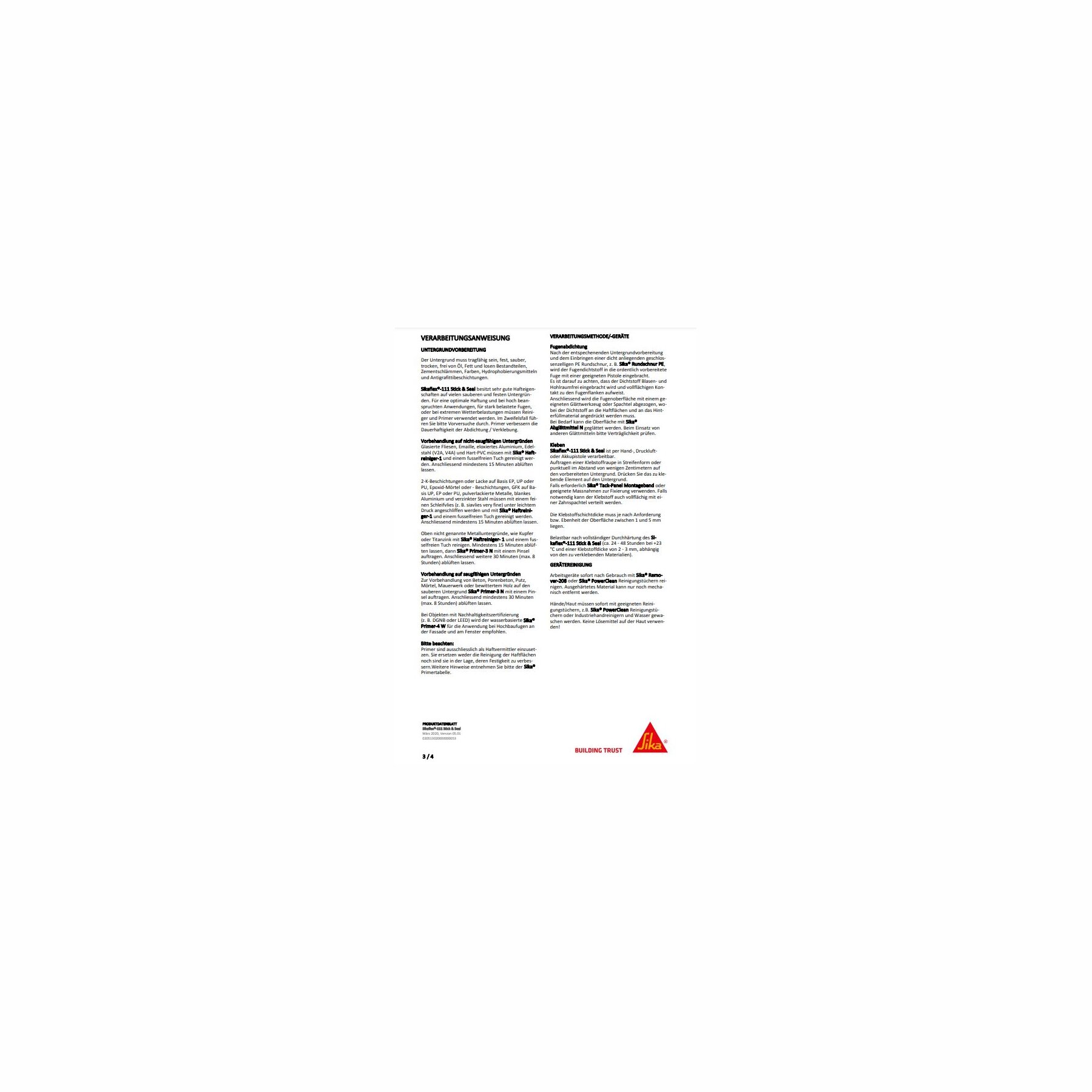 12x Sikaflex 111 Stick & Seal elastischer Kleb- und Dichtstoff 290ml Kartusche