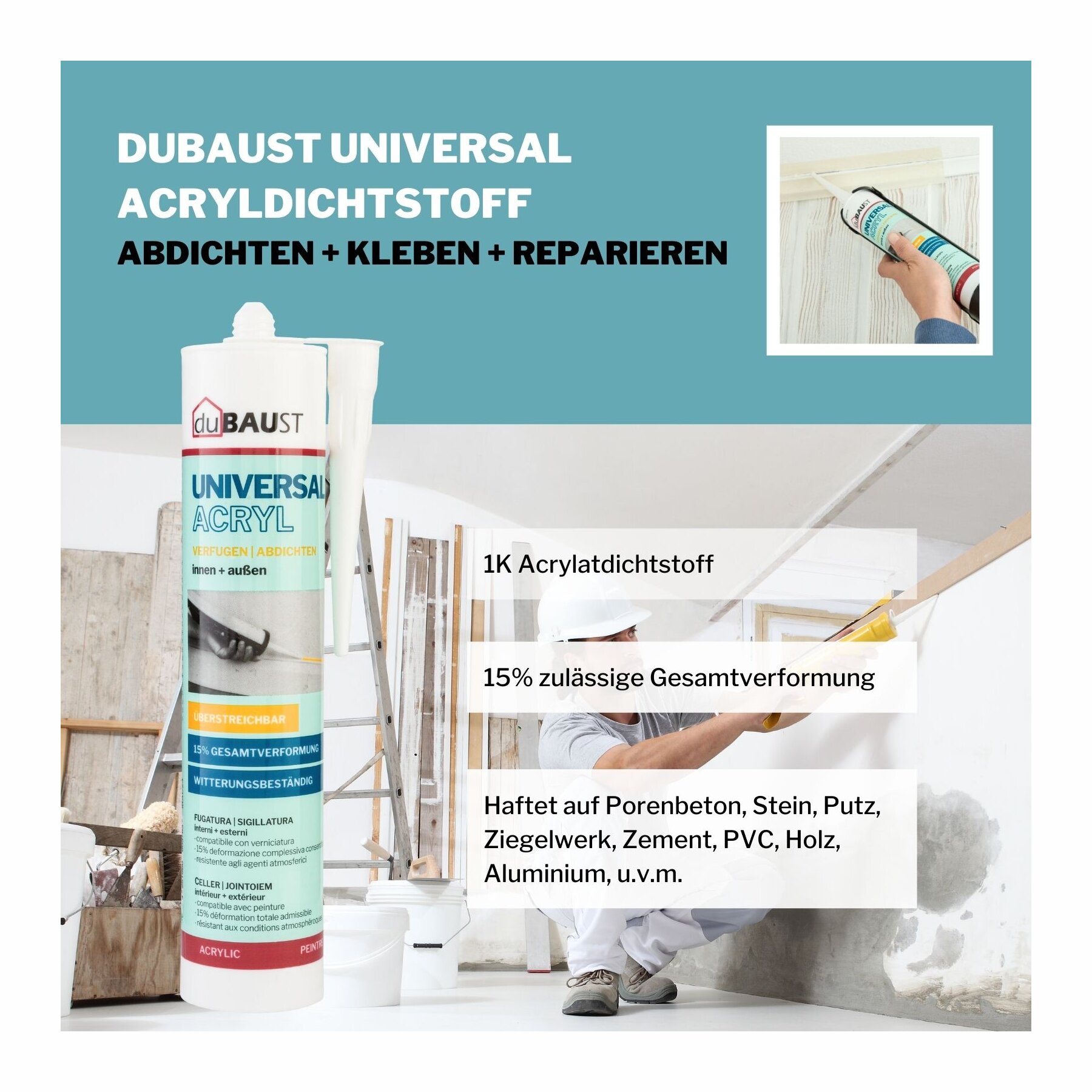 duBAUST MAC24 Universal Acryldichtstoff 310ml Kartusche weiss