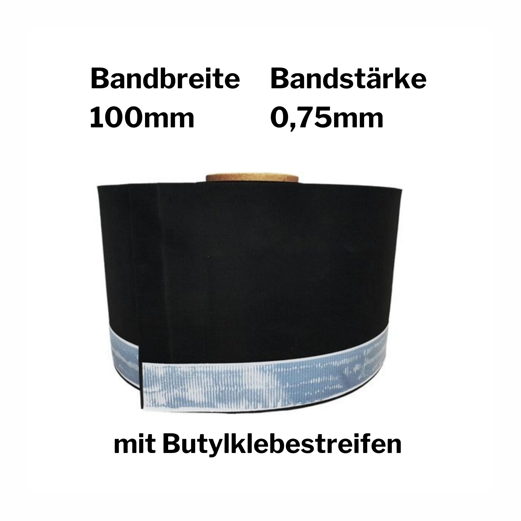 duBAUST EPM24 100mm x 0,75mm 25m/Rolle EPDM-Folie mit Butylklebestreifen