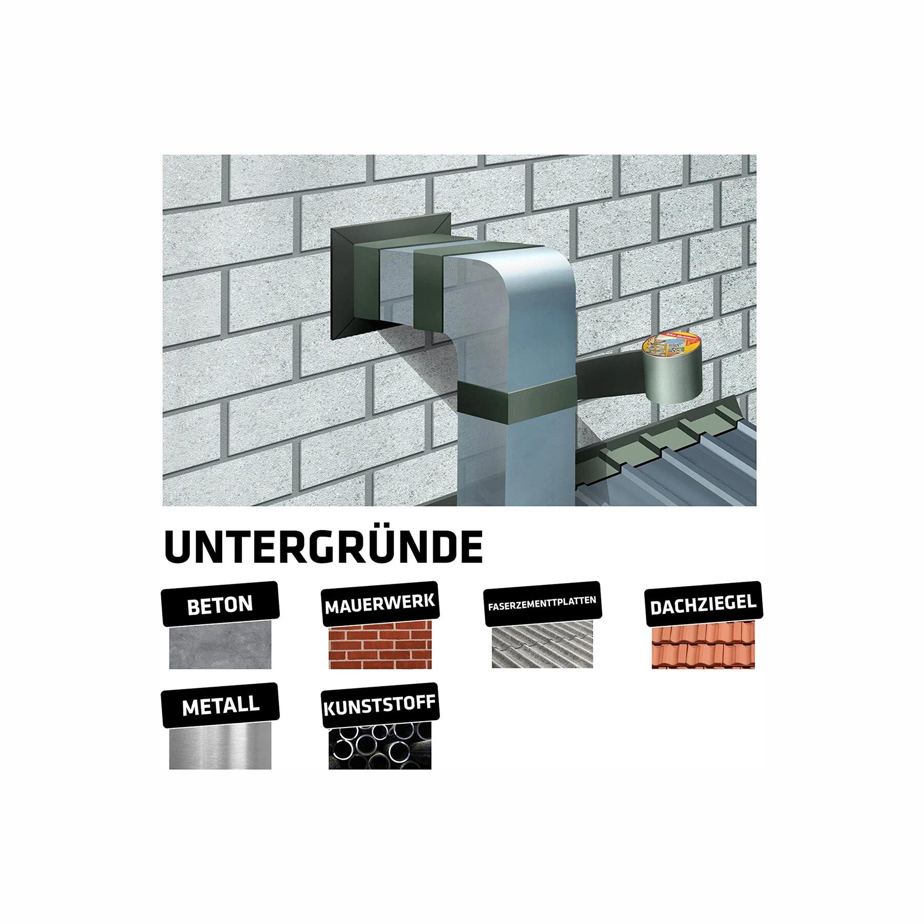 Sika Multiseal Selbstklebendes Bitumen Dach Dichtband 100mm x 3m