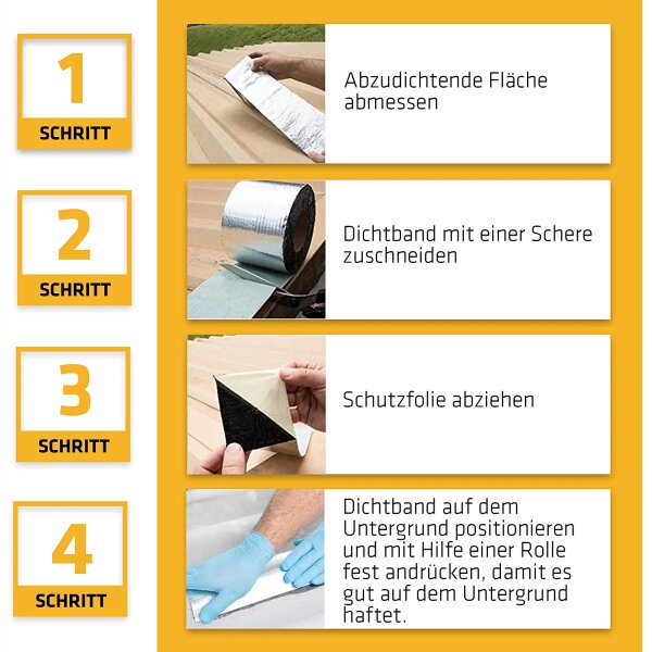 Sika Multiseal Selbstklebendes Bitumen Dach Dichtband 100mm x 3m