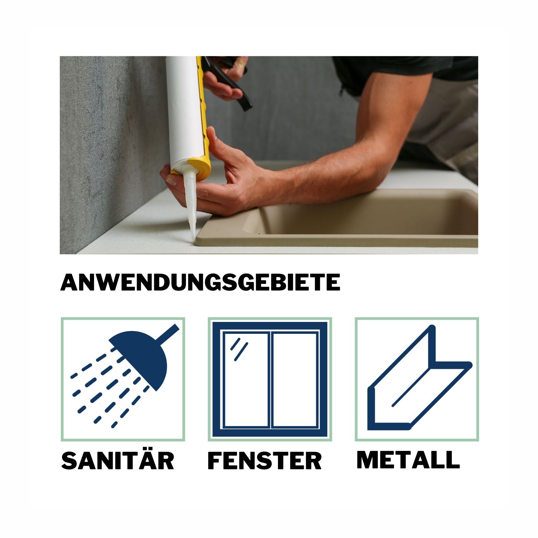 duBaust SAS24 Sanitärsilikon elastisch dauernassbeständig schimmelresistent Bad Küche Dusche Feuchträume 310ml Kartusche