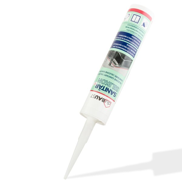duBaust SAS24 Sanitärsilikon elastisch dauernassbeständig schimmelresistent Bad Küche Dusche Feuchträume 310ml Kartusche
