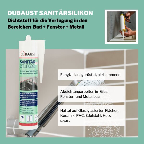 duBAUST SAS24 Sanitärsilikon acetatvernetzend 310ml transparent