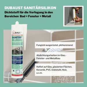 duBAUST SAS24 Sanitärsilikon acetatvernetzend 310ml sanitärgrau