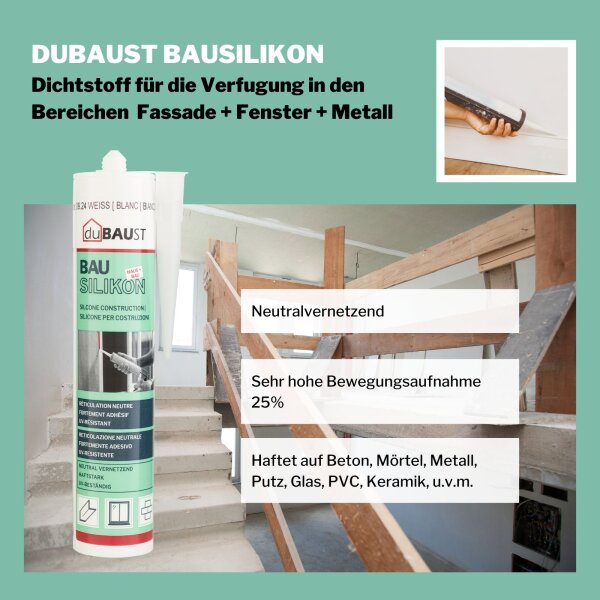 duBAUST BAS24 Bausilikon neutralvernetzend 310 ml versch. Farben