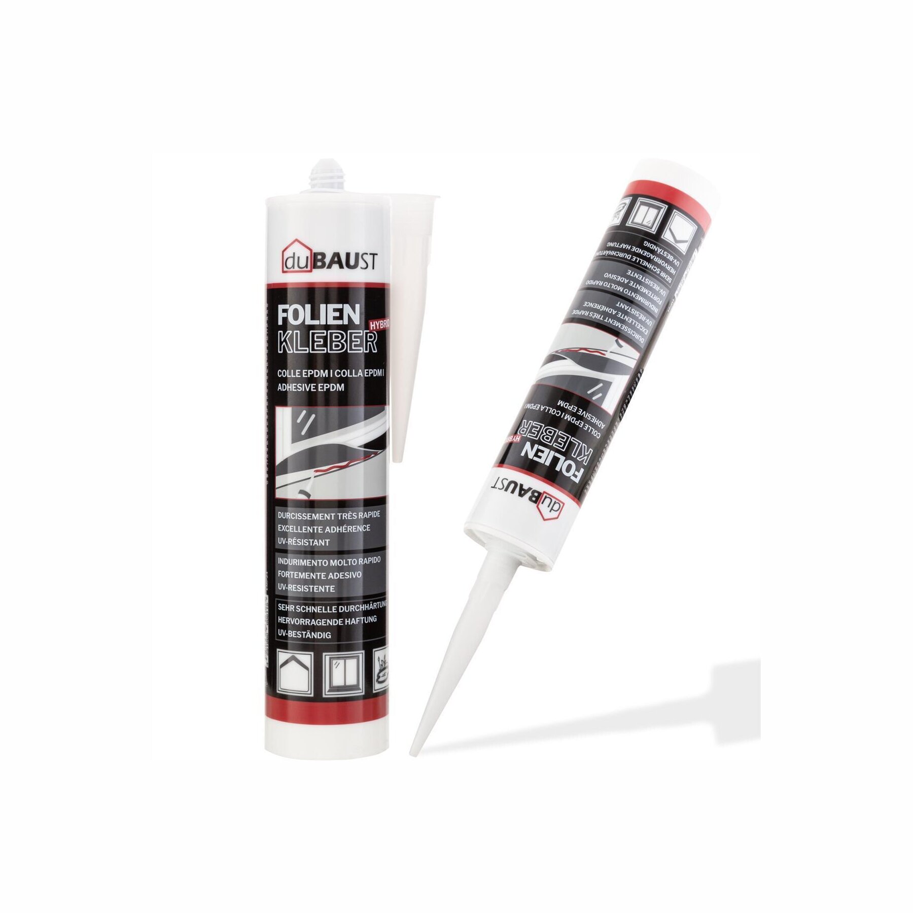 duBAUST EMP24 EPDM Folienkleber zum Verkleben von Dichtfolien, EPDM Folien 290ml Kartusche schwarz