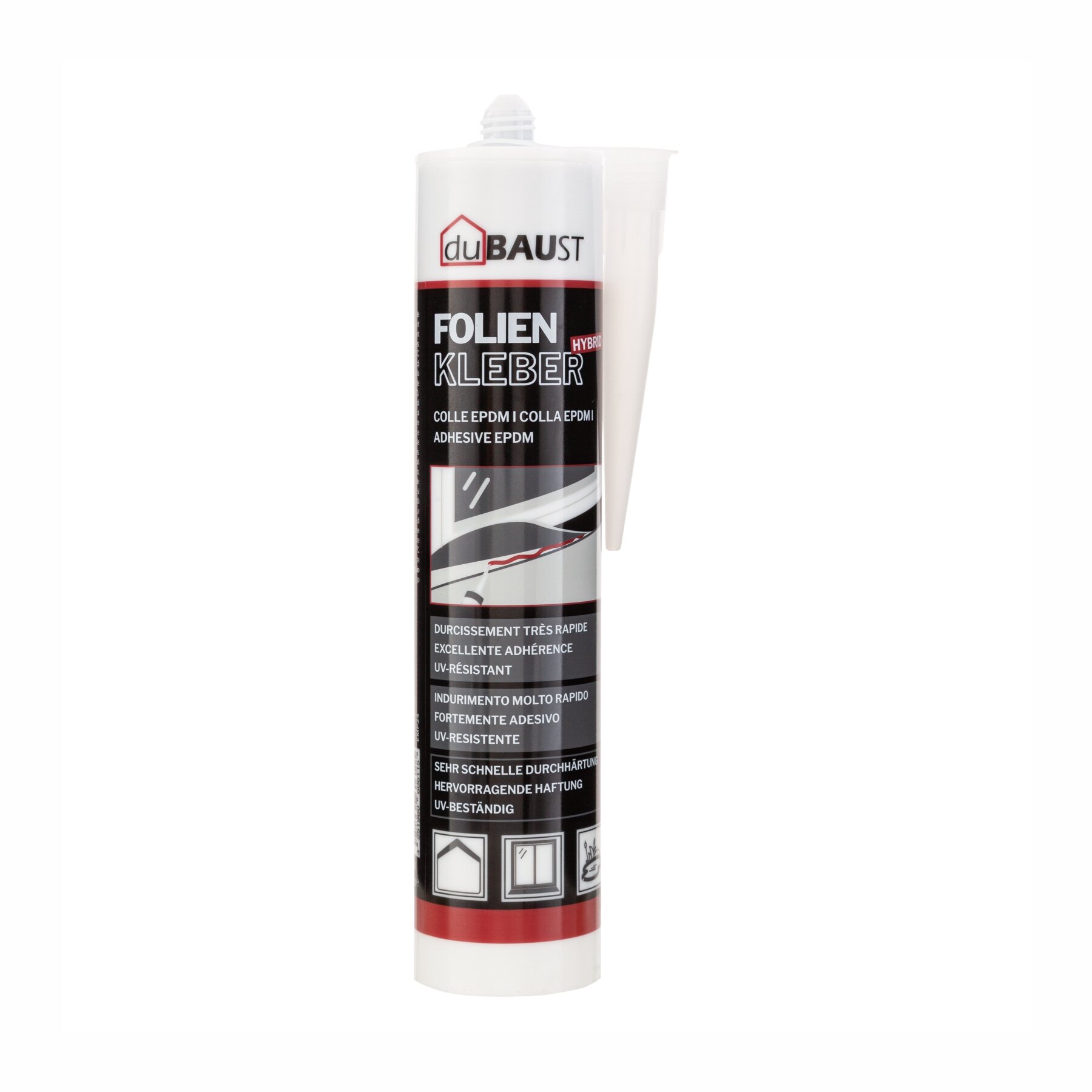 duBAUST EMP24 EPDM Folienkleber zum Verkleben von Dichtfolien, EPDM Folien 290ml Kartusche schwarz