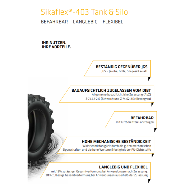 Sikaflex 403 Tank & Silo Spezialdichtstoff 600ml 2 Farben