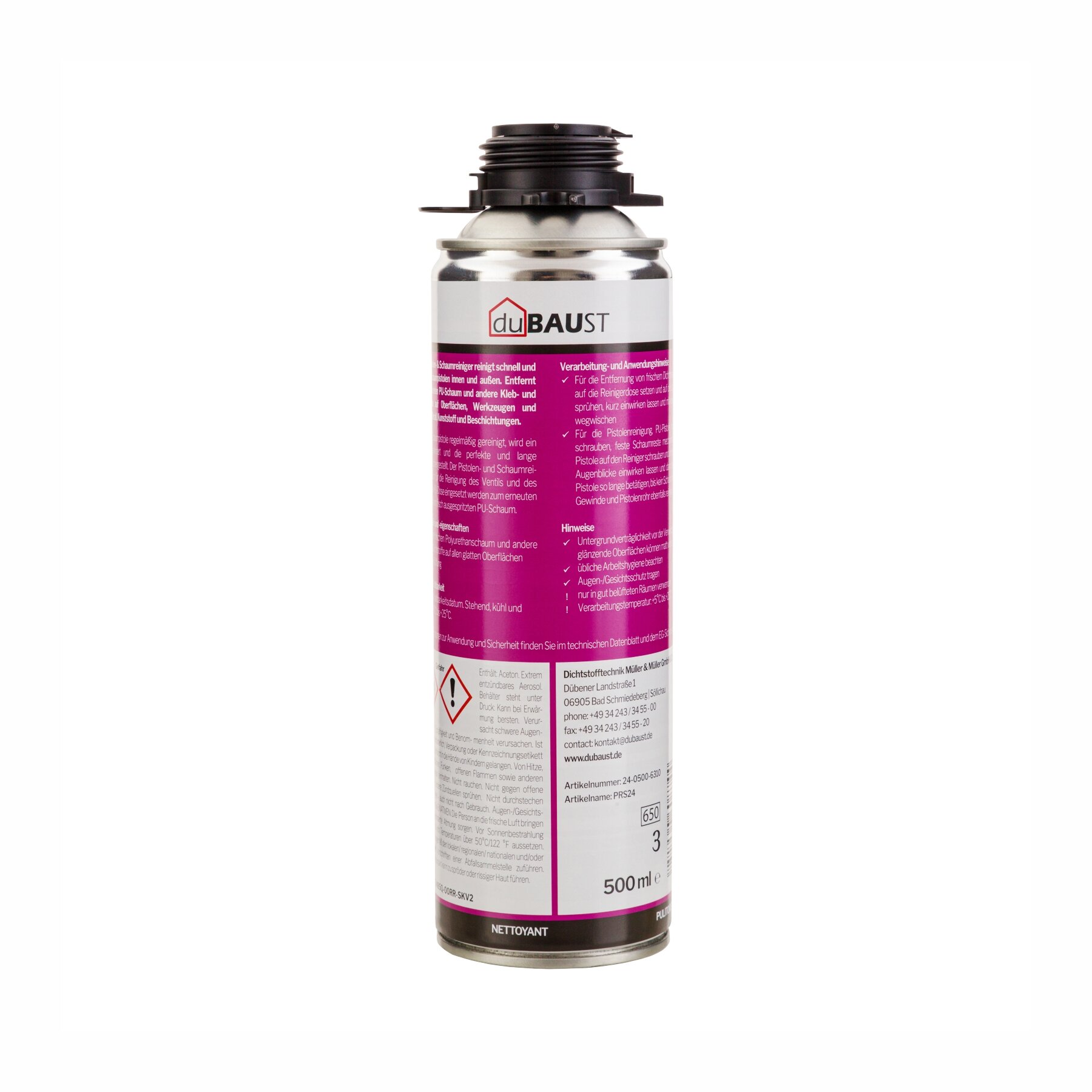 duBAUST PRS24 Pistolen- & Schaumreiniger 500ml Dose