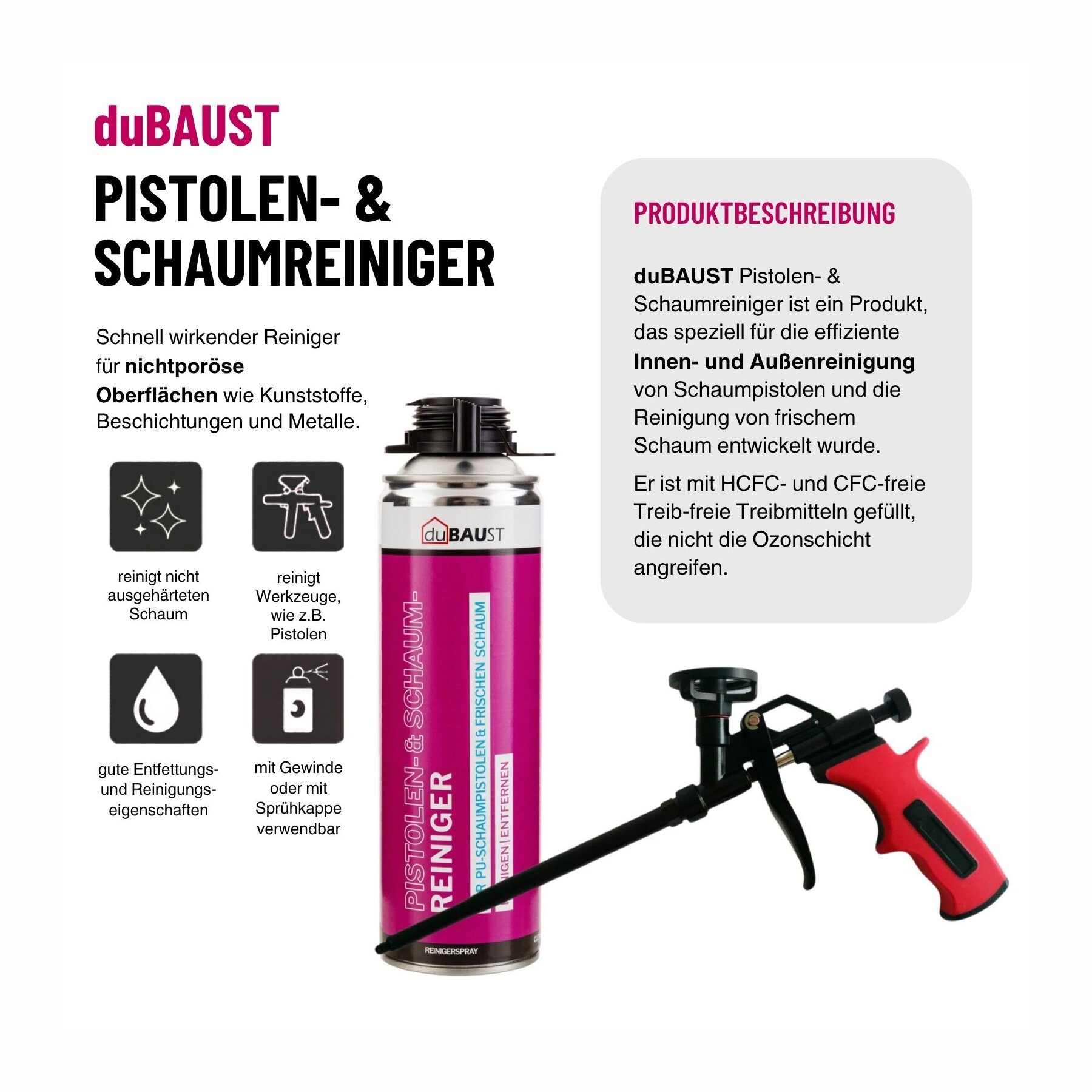 duBAUST PRS24 Pistolen- & Schaumreiniger 500ml Dose