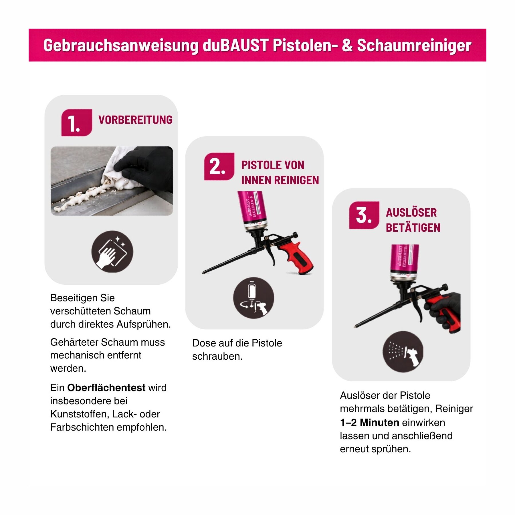 duBAUST PRS24 Pistolen- & Schaumreiniger 500ml Dose