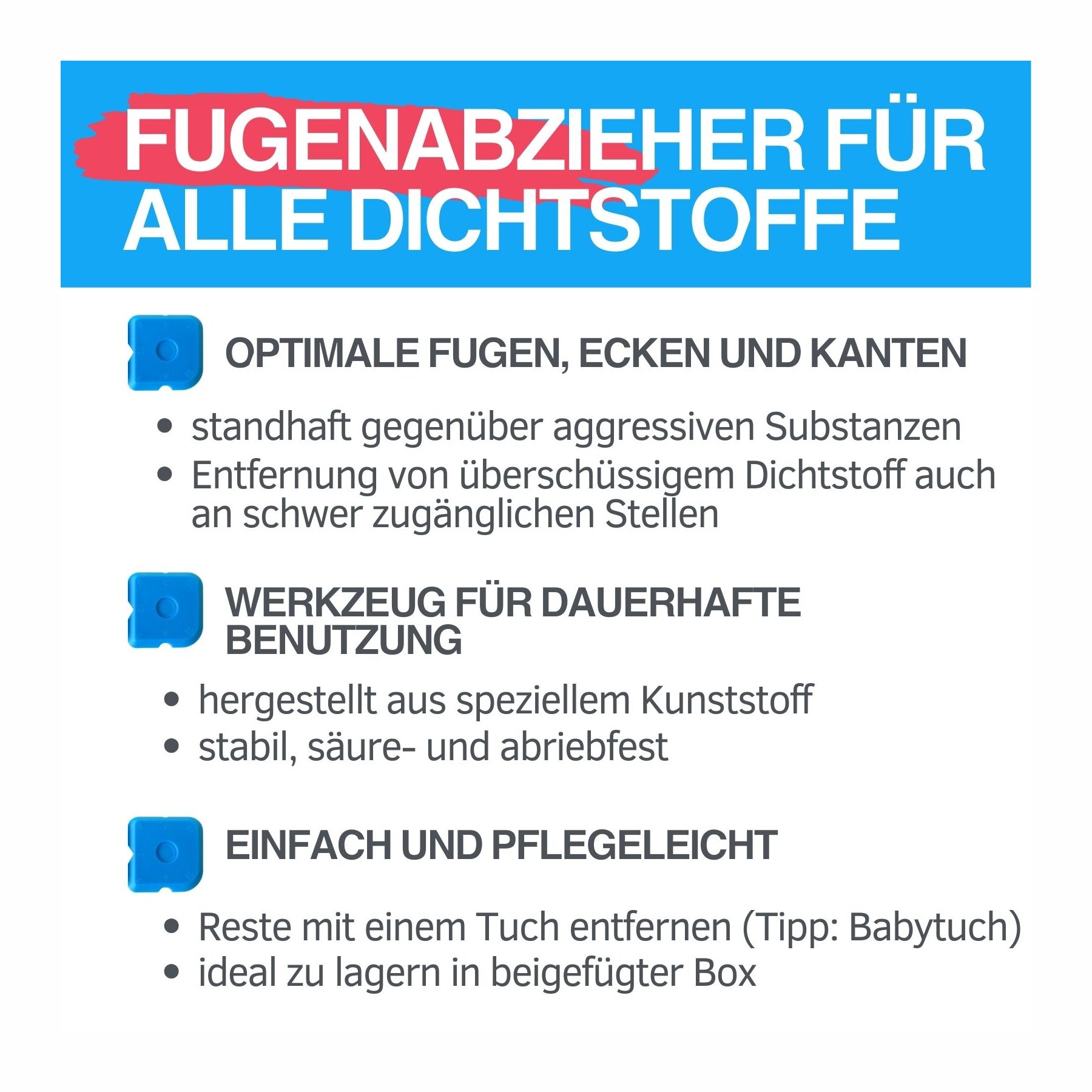 duBAUST Fugenglätter für professionelles Abglätten v. Dichtstoffen 5er SET