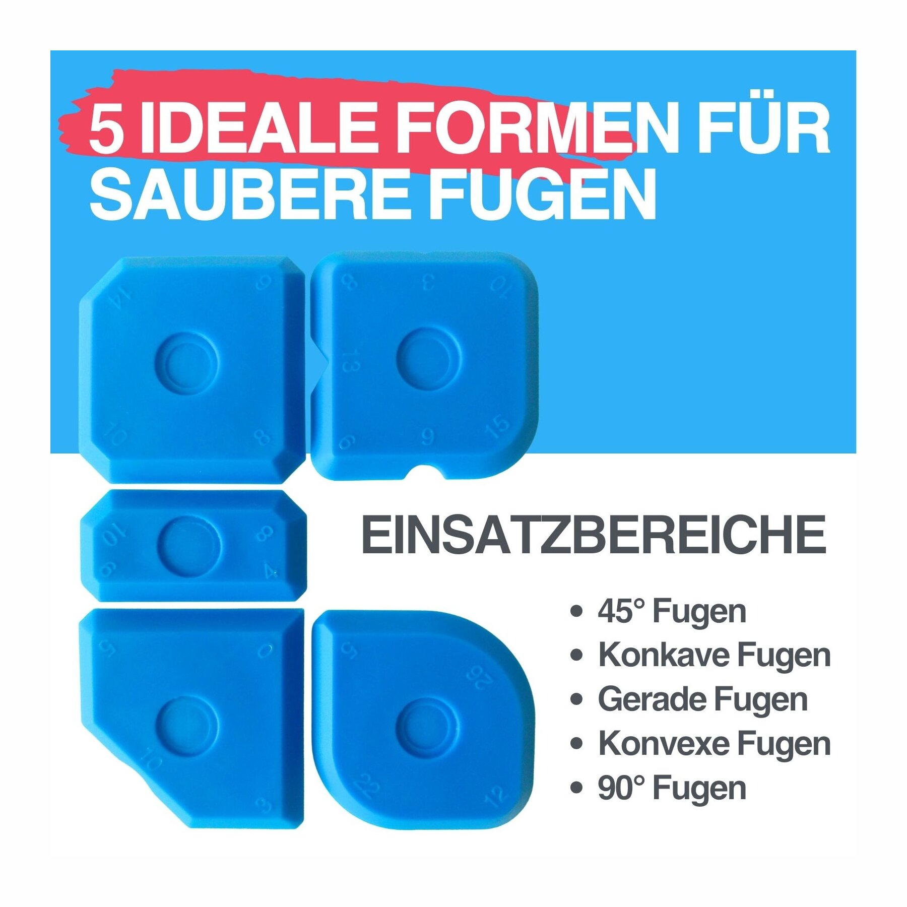 duBAUST Fugenglätter für professionelles Abglätten v. Dichtstoffen 5er SET