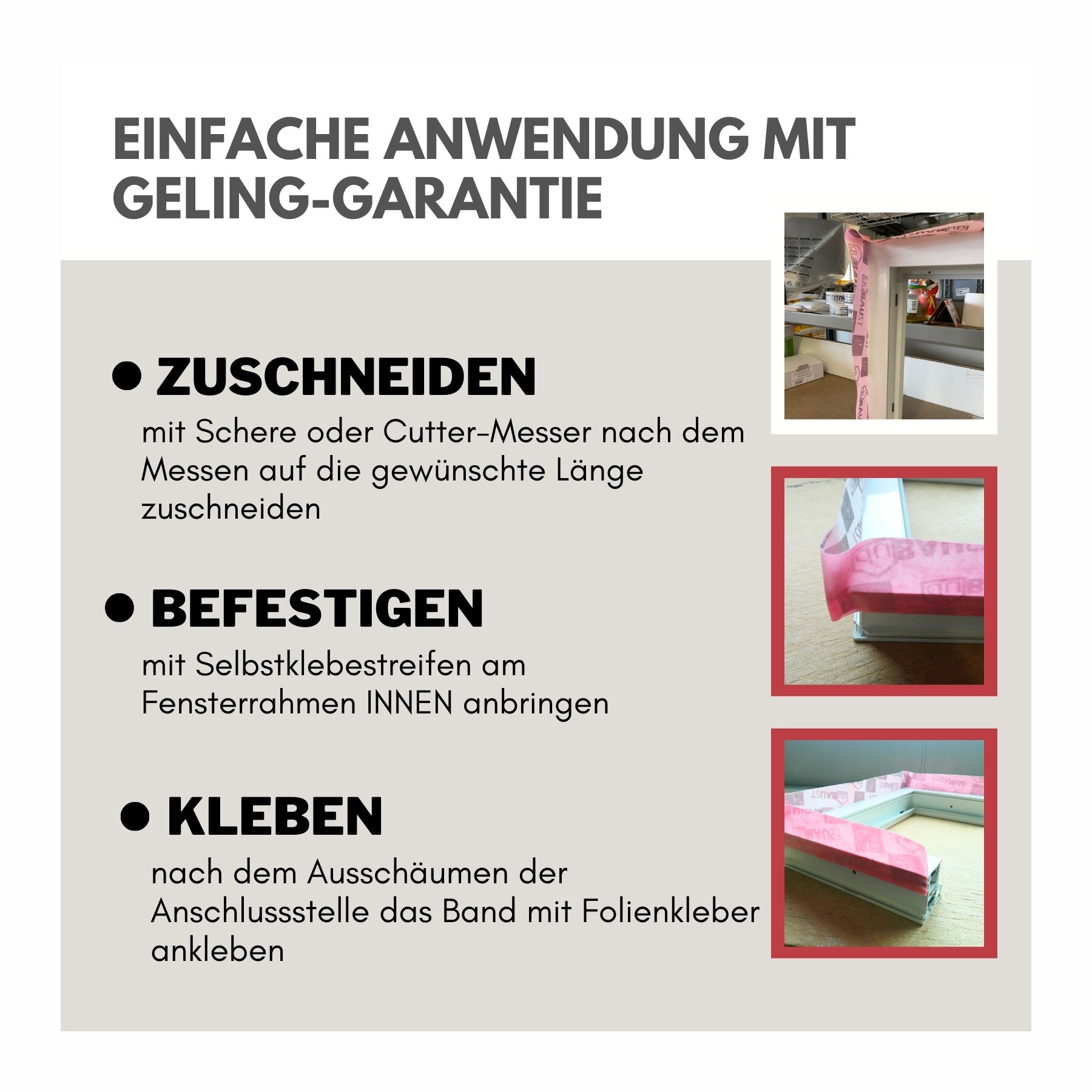 duBAUST FFI24 Fensterdichtband 70mm x 30m Rolle, innen