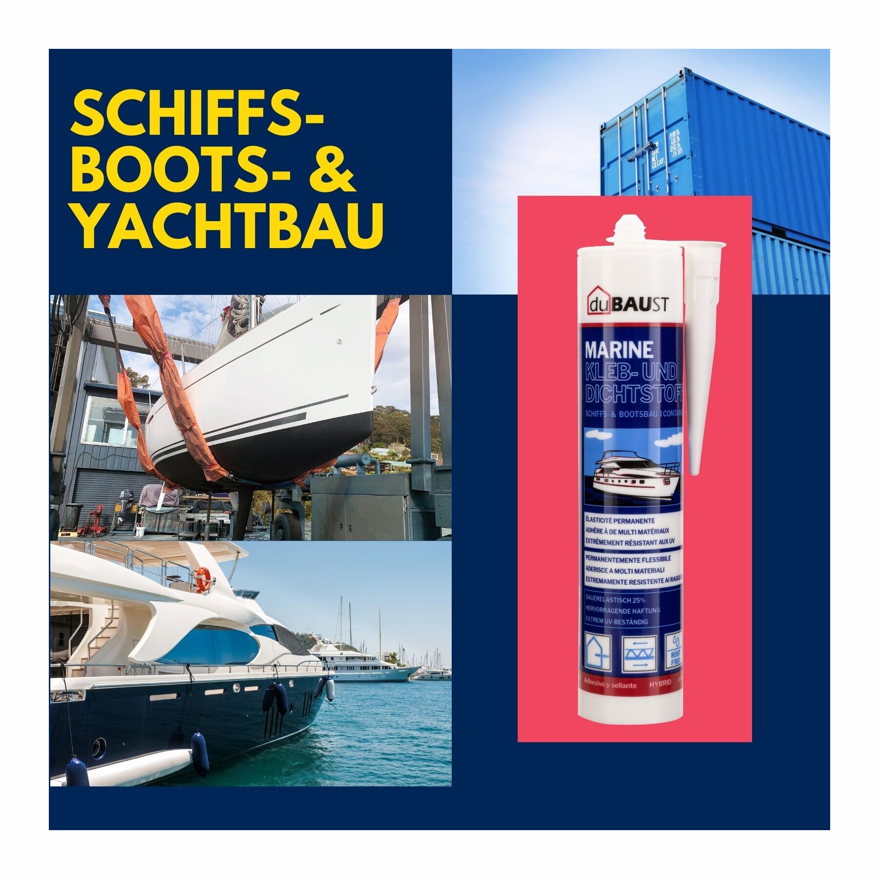 duBAUST BOT24 Marine Klebdichtstoff 290ml Kartusche versch. Farben