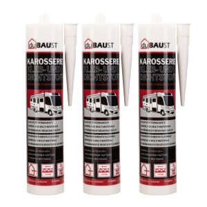 3x duBAUST Karosserie Klebdichtstoff 290ml Kartusche versch. Farben