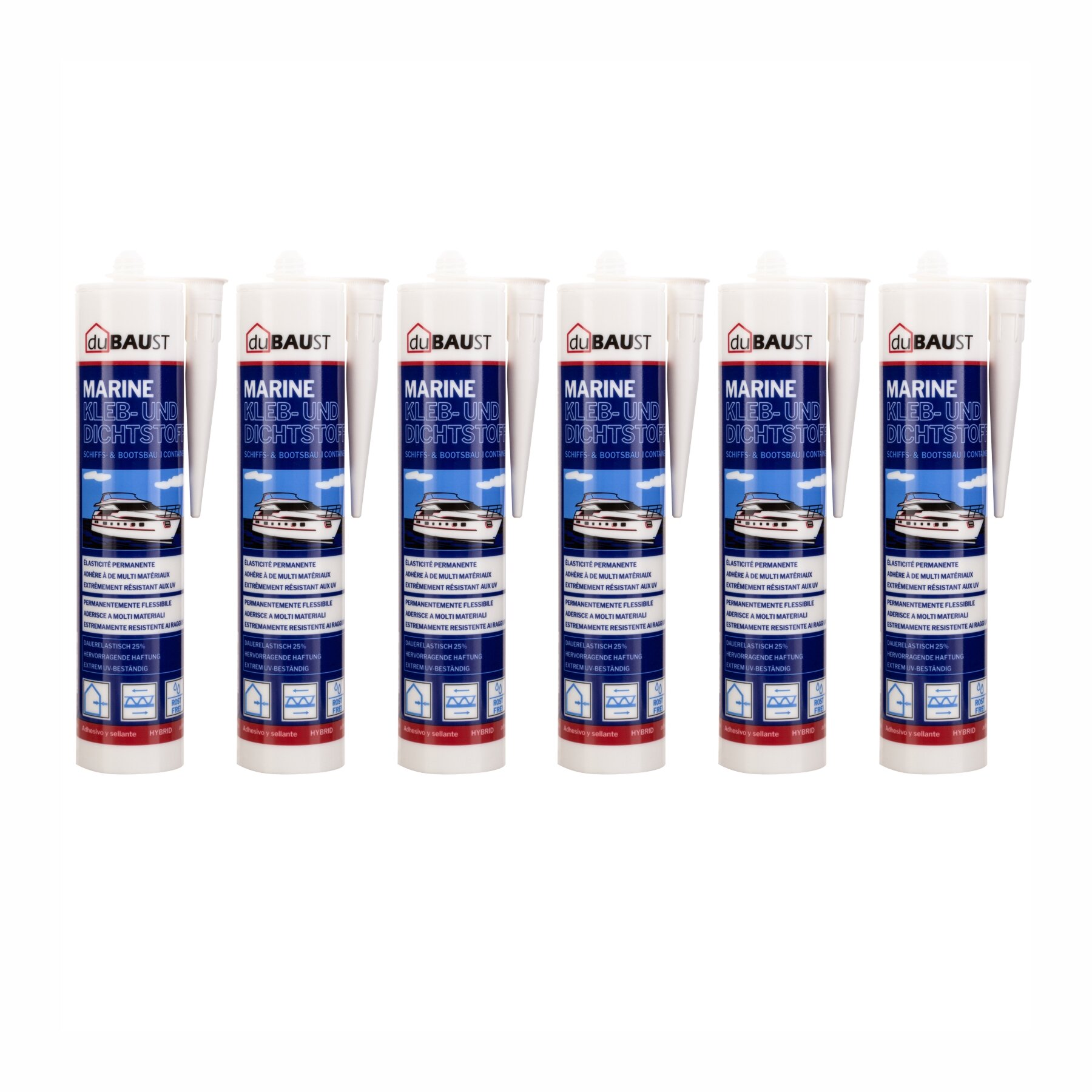 6x duBAUST BOT24 Marine Klebdichtstoff 290ml Kartusche versch. Farben