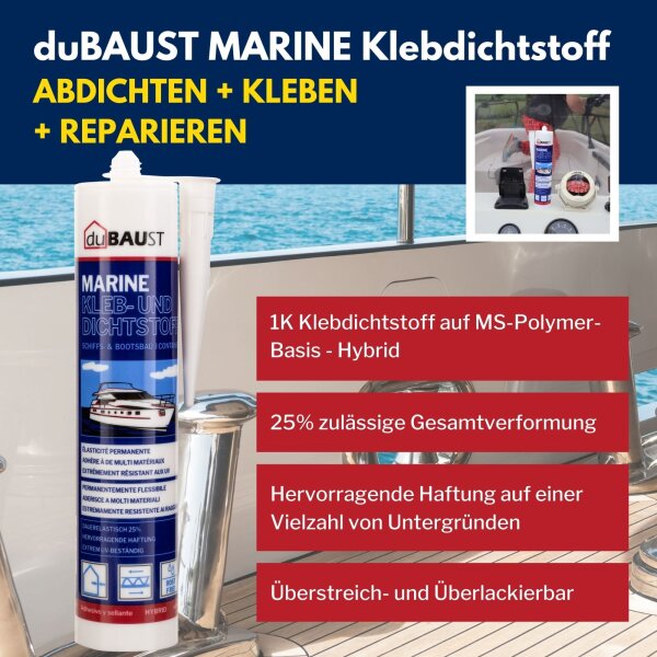 12x duBAUST BOT24 Marine Klebdichtstoff 290ml Kartusche versch. Farben