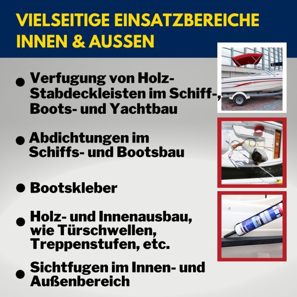 12x duBAUST BOT24 Marine Klebdichtstoff 290ml Kartusche versch. Farben