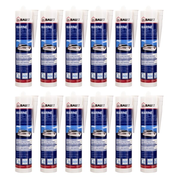 12x duBAUST BOT24 Marine Klebdichtstoff 290ml Kartusche schwarz