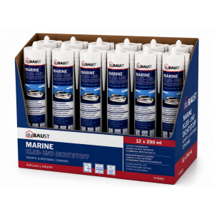 12x duBAUST BOT24 Marine Klebdichtstoff 290ml Kartusche schwarz