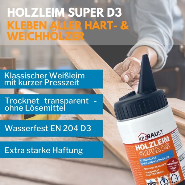 duBAUST WOD24 SUPER D3 Holzleim 500g Flasche
