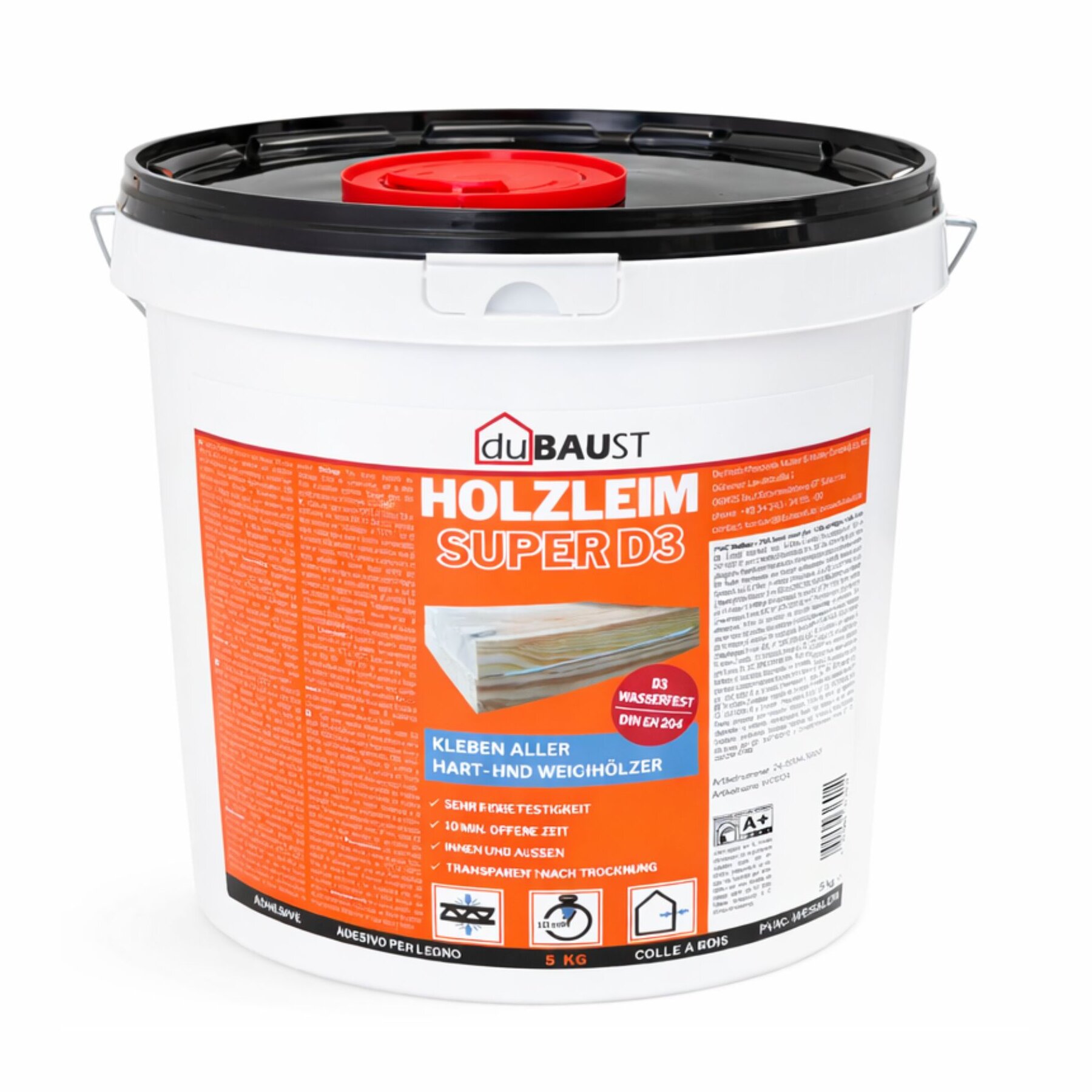 dubaust WOD24 D3 Holzleim, wasserfest, für Hartholz und Weichholz 5Kg Eimer